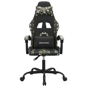 Gaming-Stuhl Schwarz und Tarnfarben Kunstleder