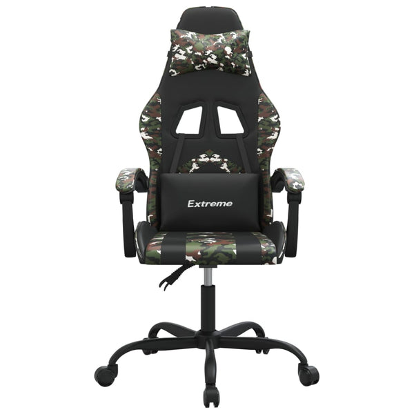 Gaming-Stuhl Schwarz und Tarnfarben Kunstleder