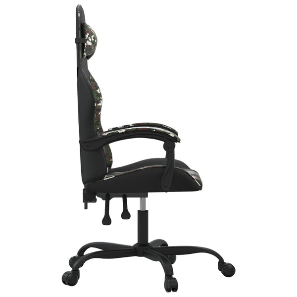 Gaming-Stuhl Schwarz und Tarnfarben Kunstleder