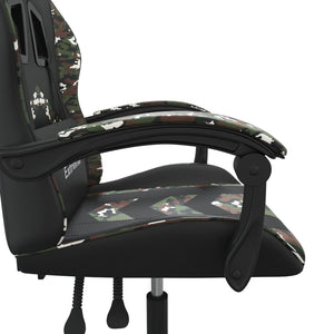 Gaming-Stuhl Schwarz und Tarnfarben Kunstleder