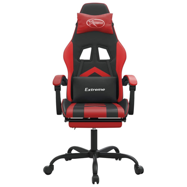 Gaming-Stuhl mit Fußstütze Schwarz und Rot Kunstleder