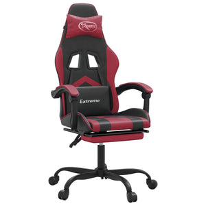vidaXL Chaise de jeu avec repose-pieds Similicuir noir et bordeaux