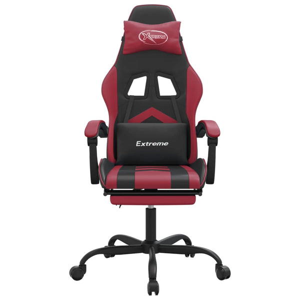 vidaXL Chaise de jeu avec repose-pieds Similicuir noir et bordeaux