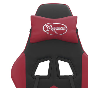 vidaXL Chaise de jeu avec repose-pieds Similicuir noir et bordeaux