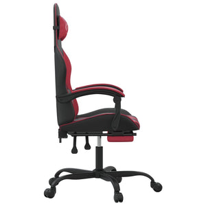 vidaXL Chaise de jeu avec repose-pieds Similicuir noir et bordeaux