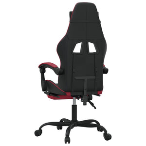 vidaXL Chaise de jeu avec repose-pieds Similicuir noir et bordeaux