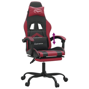 vidaXL Chaise de jeu avec repose-pieds Similicuir noir et bordeaux
