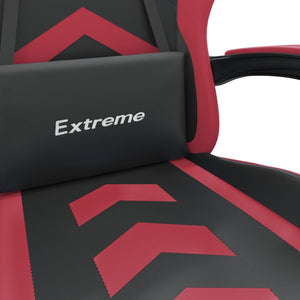 vidaXL Chaise de jeu avec repose-pieds Similicuir noir et bordeaux
