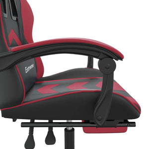 vidaXL Chaise de jeu avec repose-pieds Similicuir noir et bordeaux