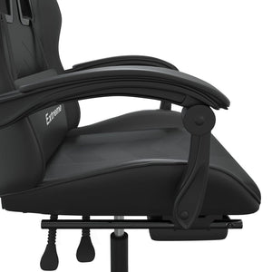 Gaming-Stuhl mit Fußstütze Schwarz Kunstleder