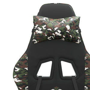 Gaming-Stuhl mit Fußstütze Schwarz und Tarnfarben Kunstleder