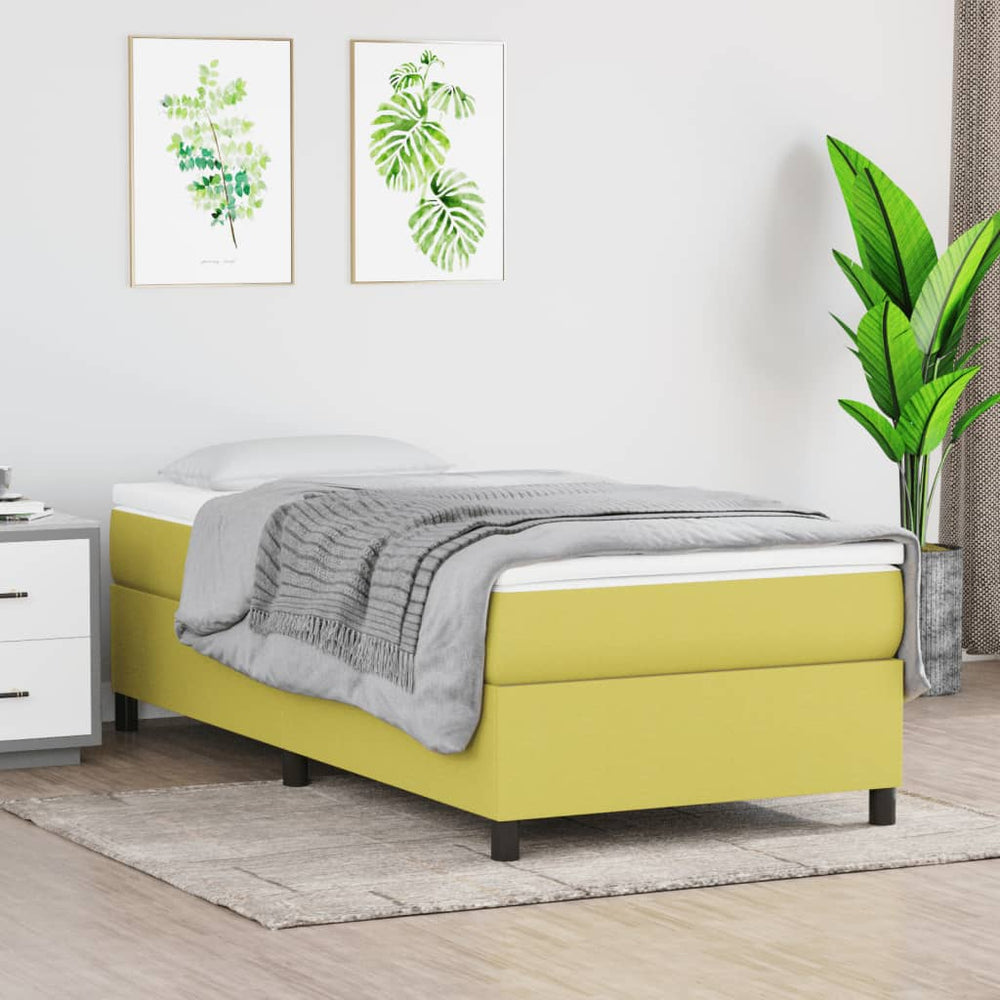 vidaXL Cadre de lit double rembourré vert tissu 90x190 cm