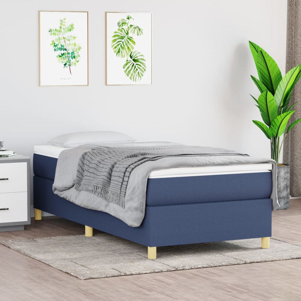 vidaXL Cadre de lit double rembourré bleu 80x200 cm tissu