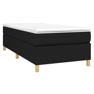 vidaXL Cadre de lit avec sommier tapissier Noir 90x190 cm Tissu