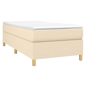 Boxspringbettgestell Creme 90x190 cm Stoff