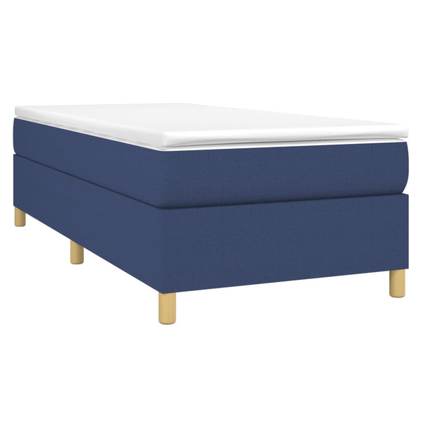 vidaXL Box Spring Bed Frame Blue 90x200 cm Fabric