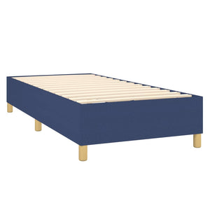 vidaXL Box Spring Bed Frame Blue 90x200 cm Fabric