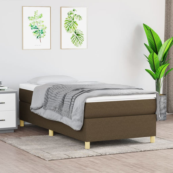 Boxspringbettgestell Dunkelbraun 100x200 cm Stoff