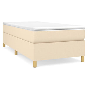 Boxspringbettgestell Creme 100x200 cm Stoff