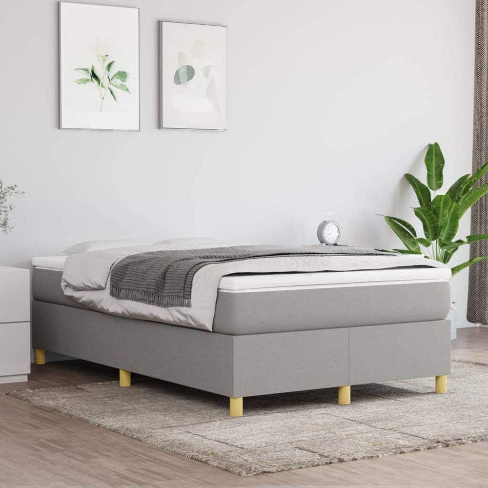 vidaXL Cadre de lit double rembourré gris clair 120x200 cm Tissu