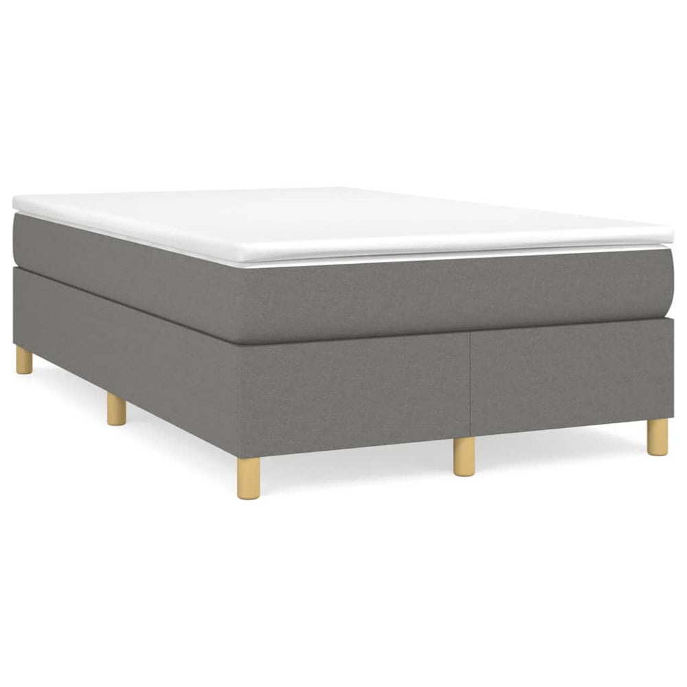 vidaXL Cadre de lit avec sommier tapissier Tissu Gris foncé 120 x 200 cm