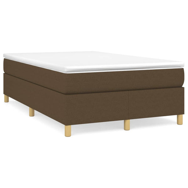 vidaXL Box Spring Bed Frame Dark Brown 120x200 cm Fabric