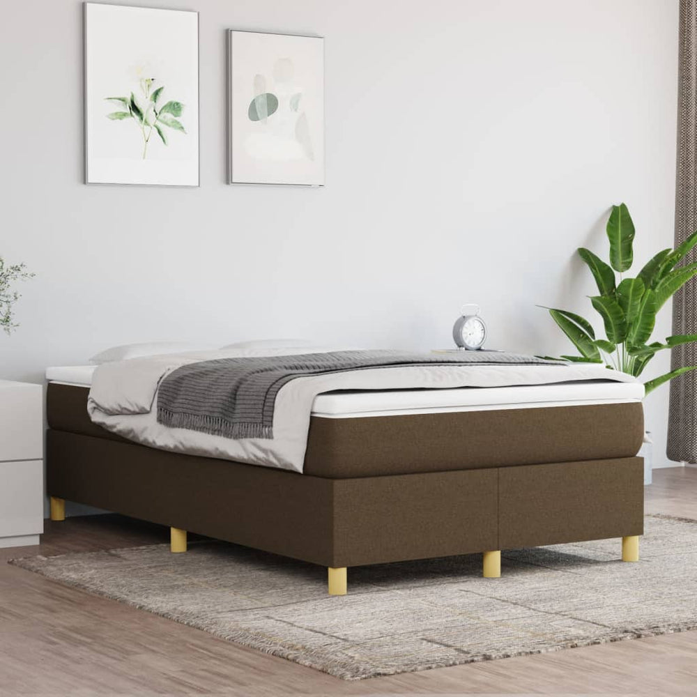 vidaXL Cadre de lit coffre Marron foncé 120x200 cm Tissu