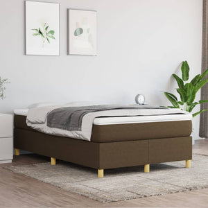 vidaXL Box Spring Bed Frame Dark Brown 120x200 cm Fabric