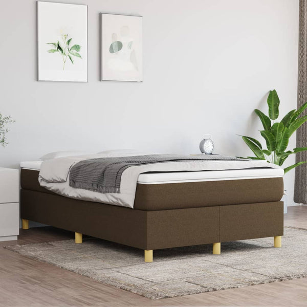 vidaXL Box Spring Bed Frame Dark Brown 120x200 cm Fabric