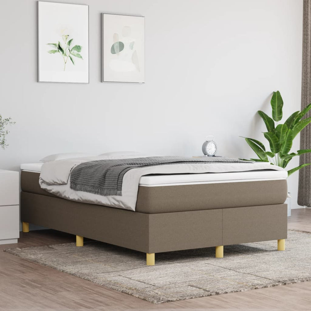 vidaXL Cadre de lit double rembourré taupe 120 x 200 cm en tissu