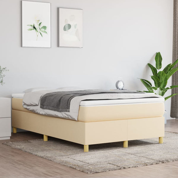 vidaXL Cadre de lit coffre crème 120x200 cm tissu