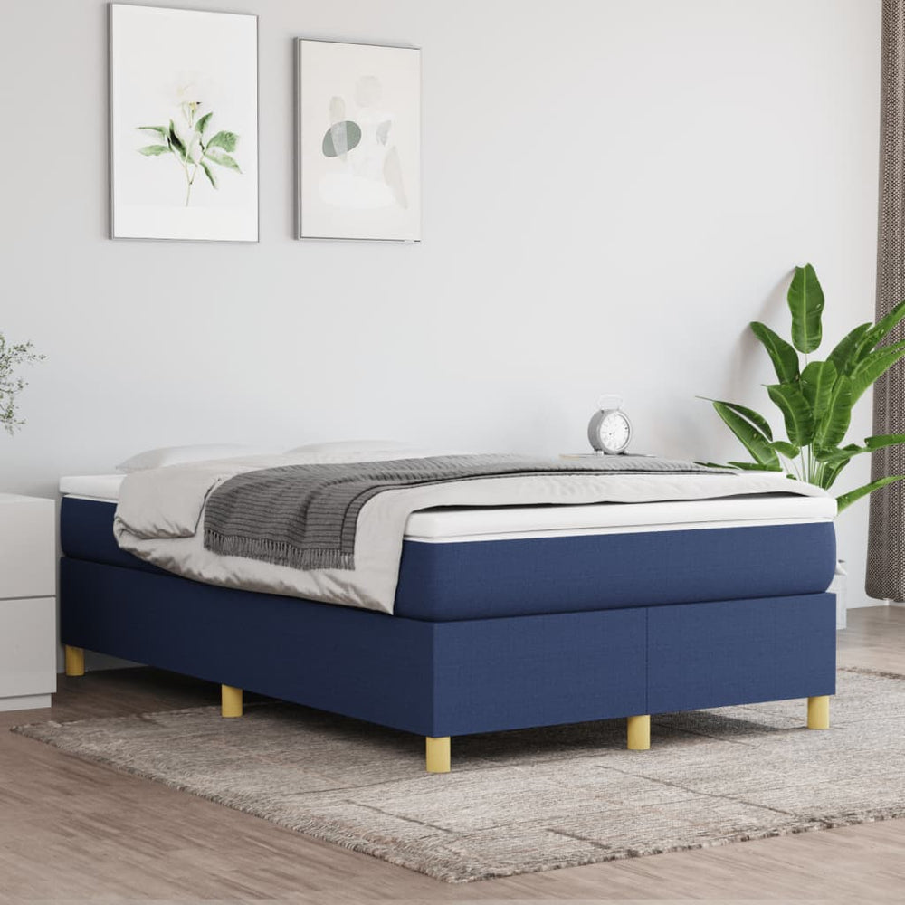 vidaXL Cadre de lit double rembourré Bleu 120x200 cm Tissu