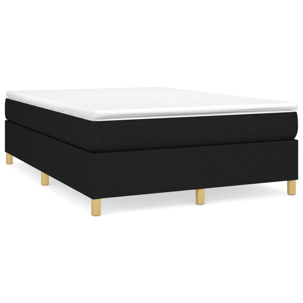 vidaXL Cadre de lit double rembourré en tissu noir 140x190 cm