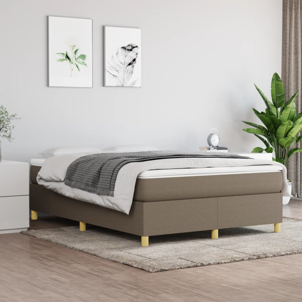 Base de lit tapissier vidaXL taupe 140x190 cm en tissu