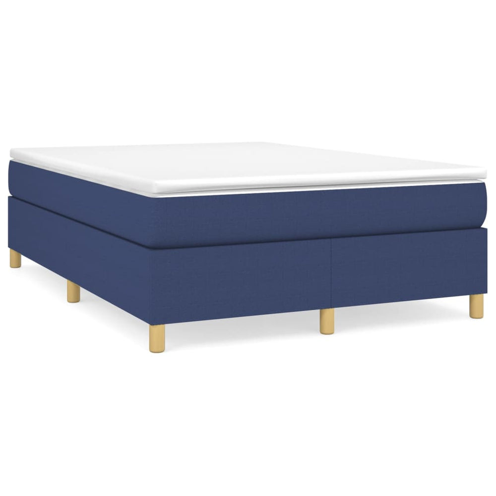 vidaXL Sommier tapissier avec cadre Bleu 140x190 cm Tissu