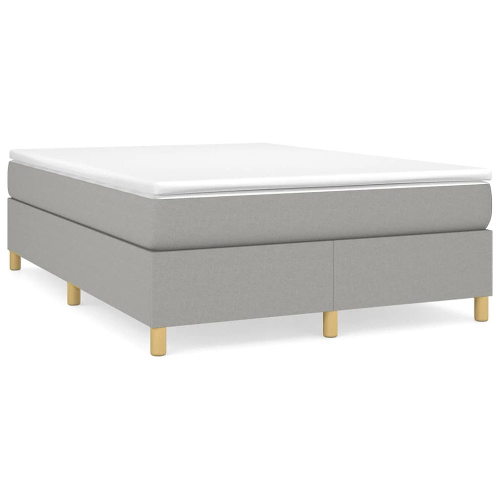 vidaXL Cadre de lit double rembourré gris clair 140x200 cm Tissu