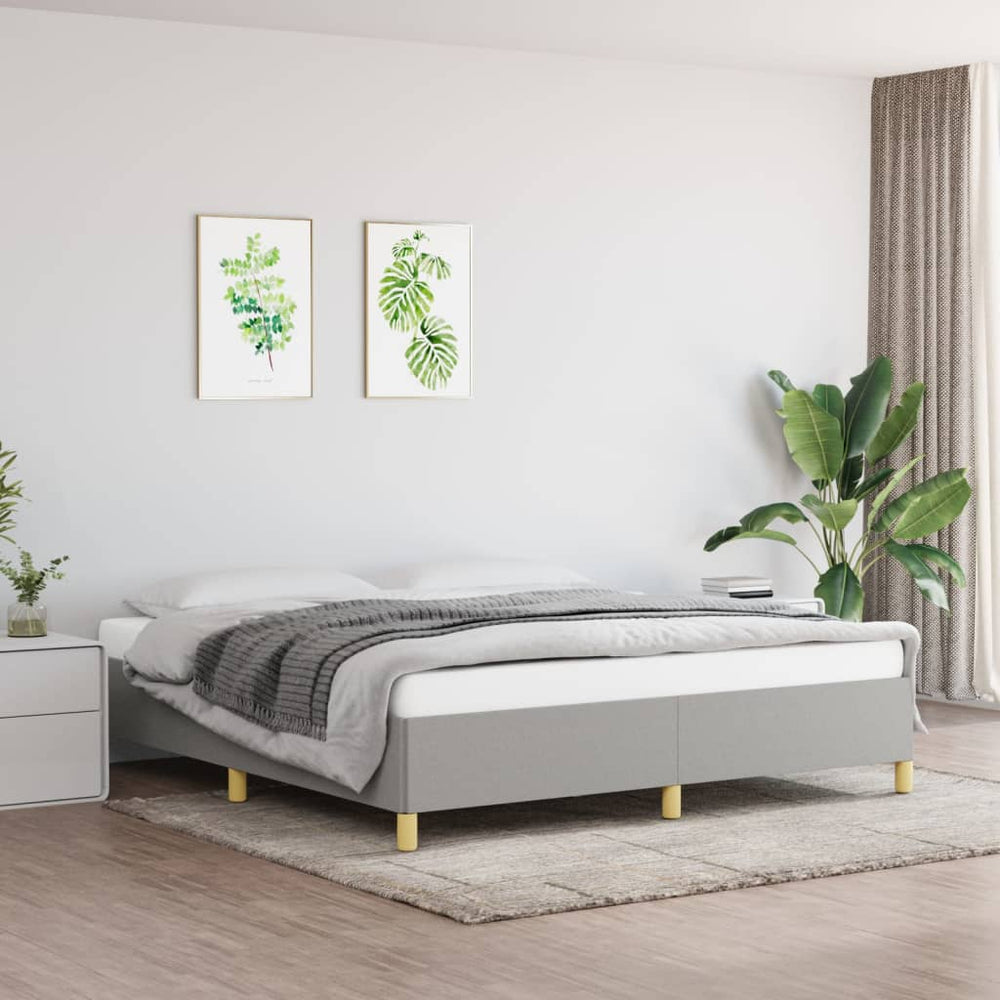 vidaXL Cadre de lit double rembourré gris clair 160x200 cm en tissu