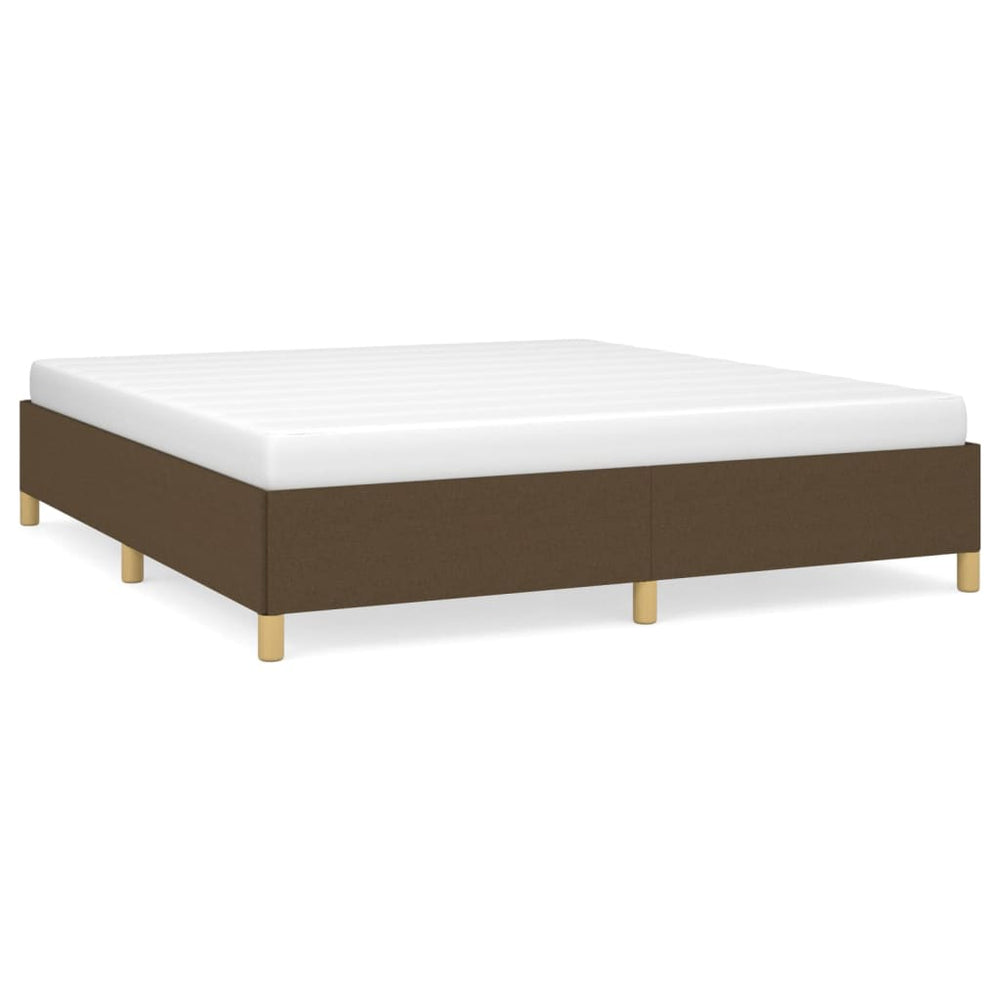 vidaXL Cadre de lit double marron foncé 160x200 cm Tissu