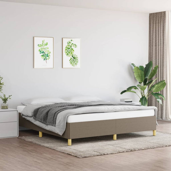 vidaXL Cadre de lit coffre tapissé taupe 160x200 cm tissu
