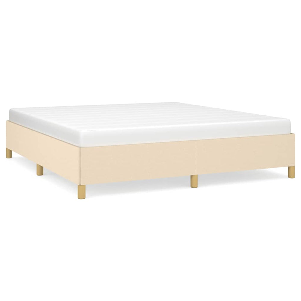 vidaXL Cadre de lit double Crème 160x200 cm Tissu