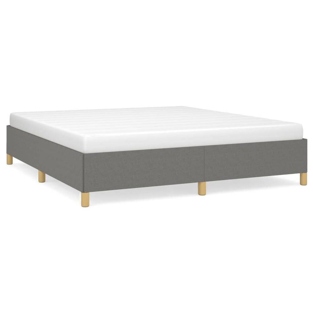 vidaXL Cadre de lit double rembourré gris foncé 180x200 cm Tissu