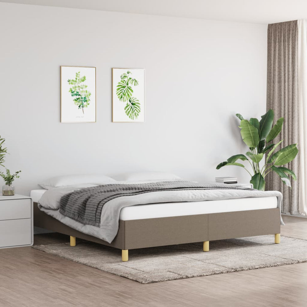 Cadre de lit tapissier vidaXL Taupe 180x200 cm Tissu