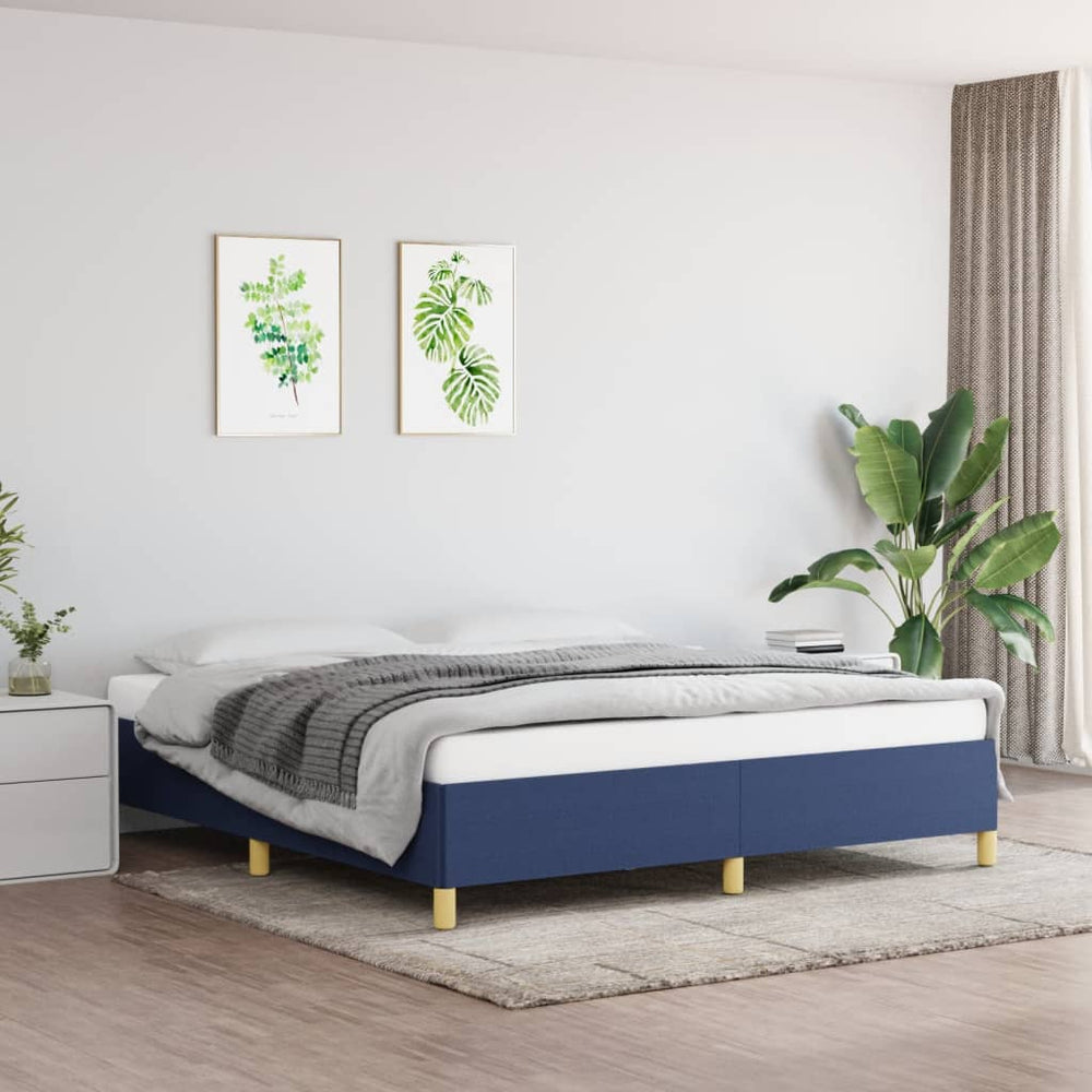vidaXL Cadre de lit sommier tapissier bleu 180x200 cm Tissu