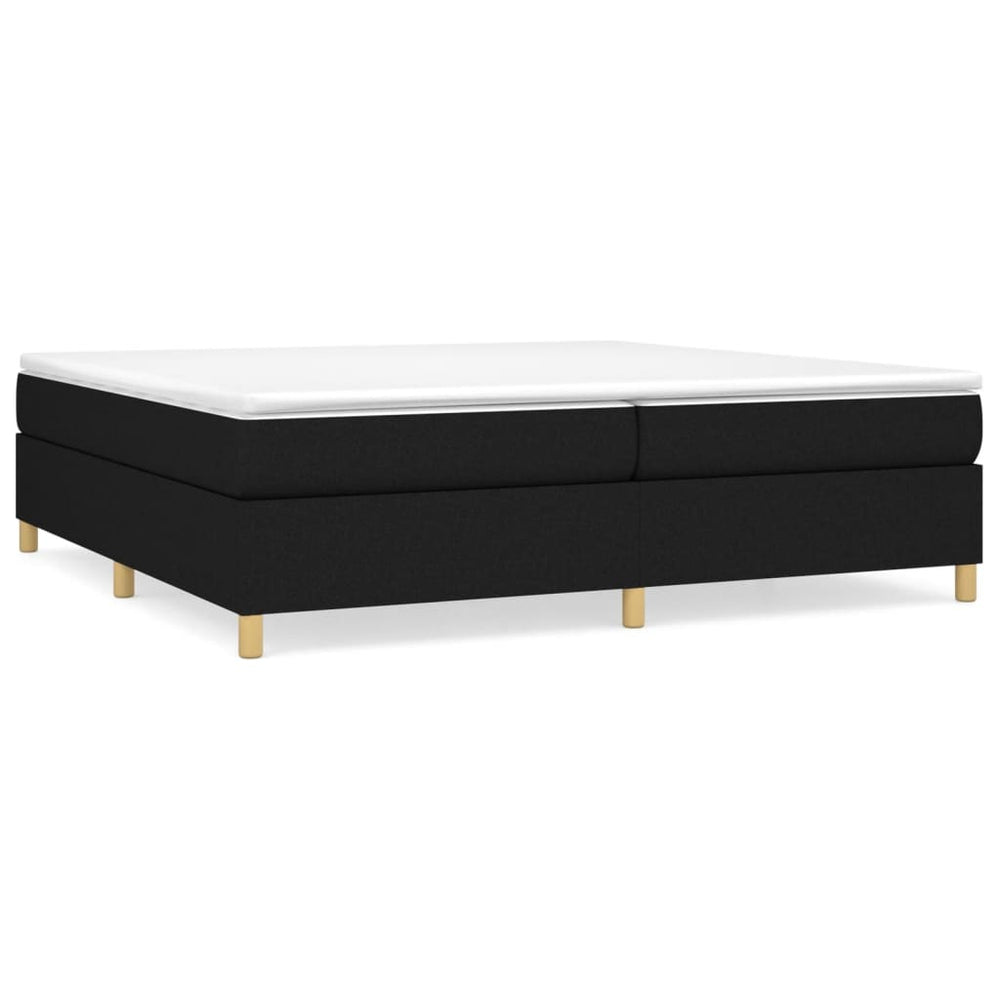 vidaXL Cadre de lit avec sommier tapissier Noir 200x200 cm Tissu