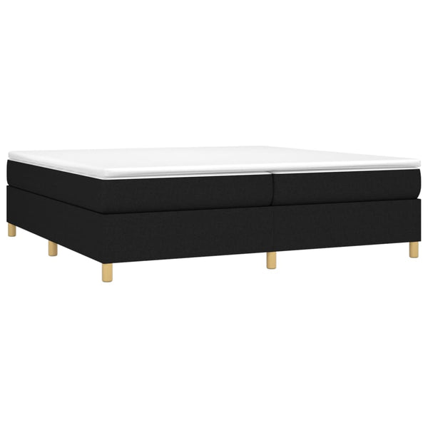 vidaXL Cadre de lit avec sommier tapissier Noir 200x200 cm Tissu