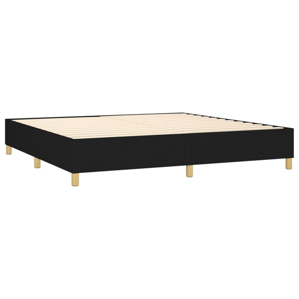 vidaXL Cadre de lit avec sommier tapissier Noir 200x200 cm Tissu