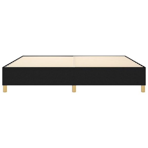 vidaXL Cadre de lit avec sommier tapissier Noir 200x200 cm Tissu
