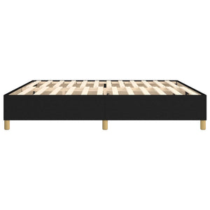 vidaXL Cadre de lit avec sommier tapissier Noir 200x200 cm Tissu