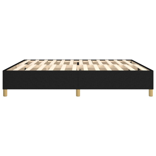 vidaXL Cadre de lit avec sommier tapissier Noir 200x200 cm Tissu