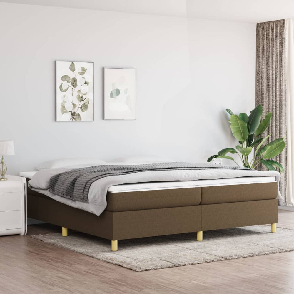 vidaXL Cadre de lit double rembourré marron foncé 200x200 cm Tissu